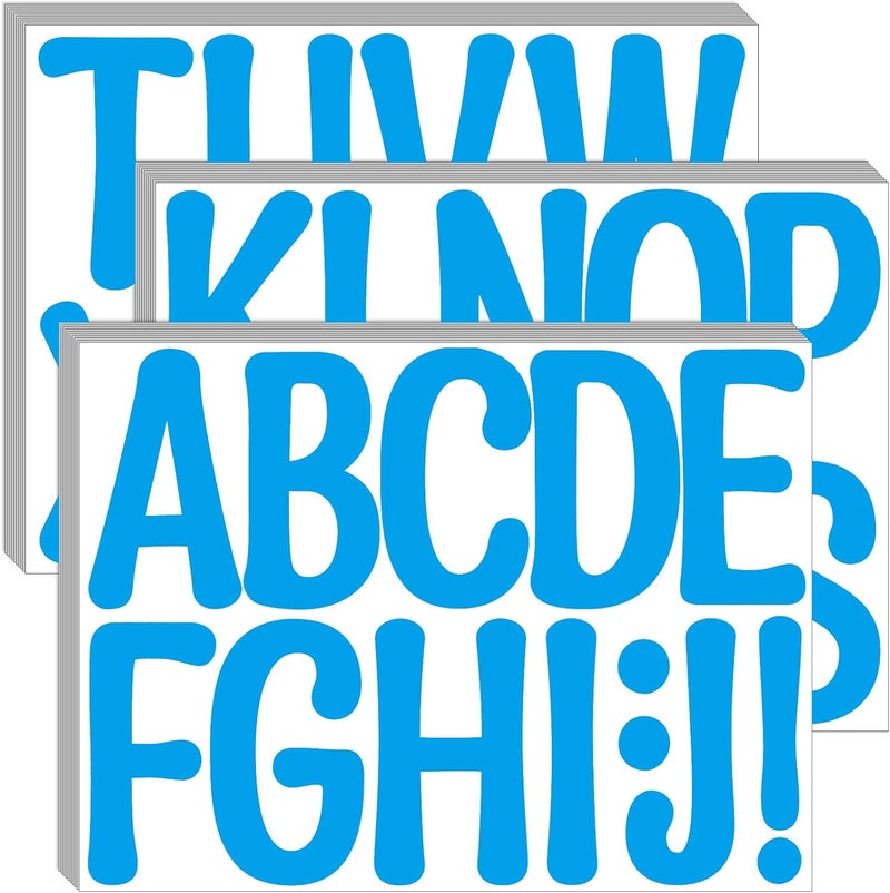 Bemeol 30 Sheets Large Letter Stickers 4 Inch Alphabet Letter Stickers Self Adhesive Sticker Letters for Bulletin Boards Classroom Home Decor(Blue) - Image 1